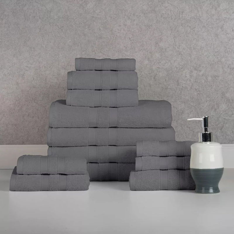 12-Piece: Bibb Home Egyptian Cotton Towel Set