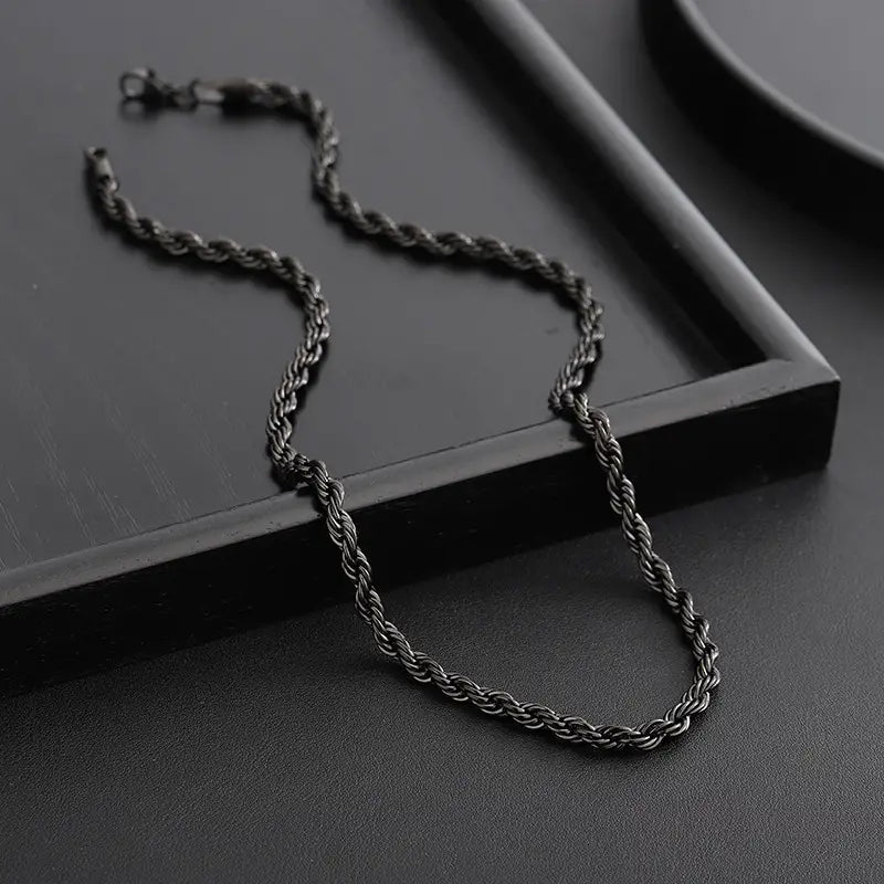 Black Chain Style Titanium Steel Fashion Necklace for Men