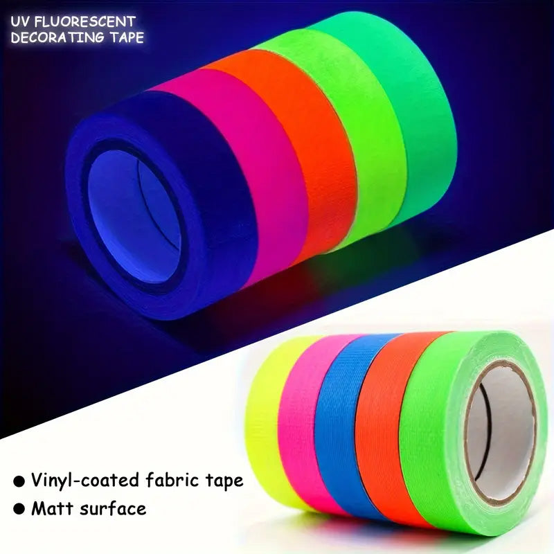 5-Pack: Neon Fluorescent Tape Set