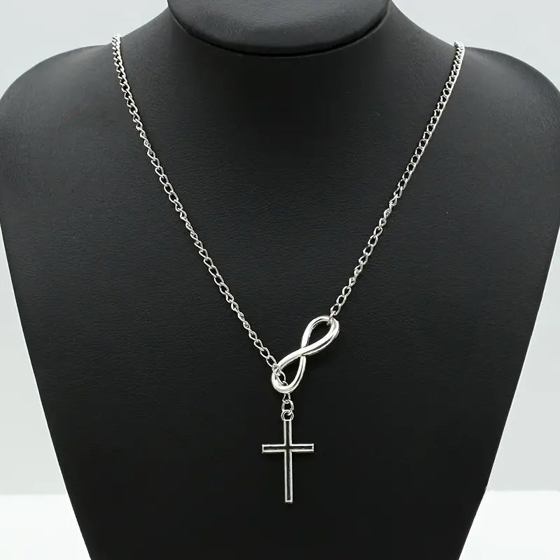 Chic Vintage-Inspired Infinity Cross Pendant Necklace