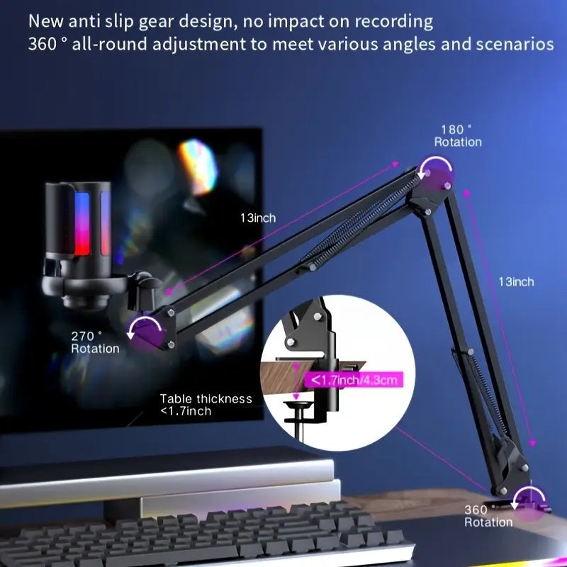 Professional Recording Microphone with Adjustable Cantilever Stand