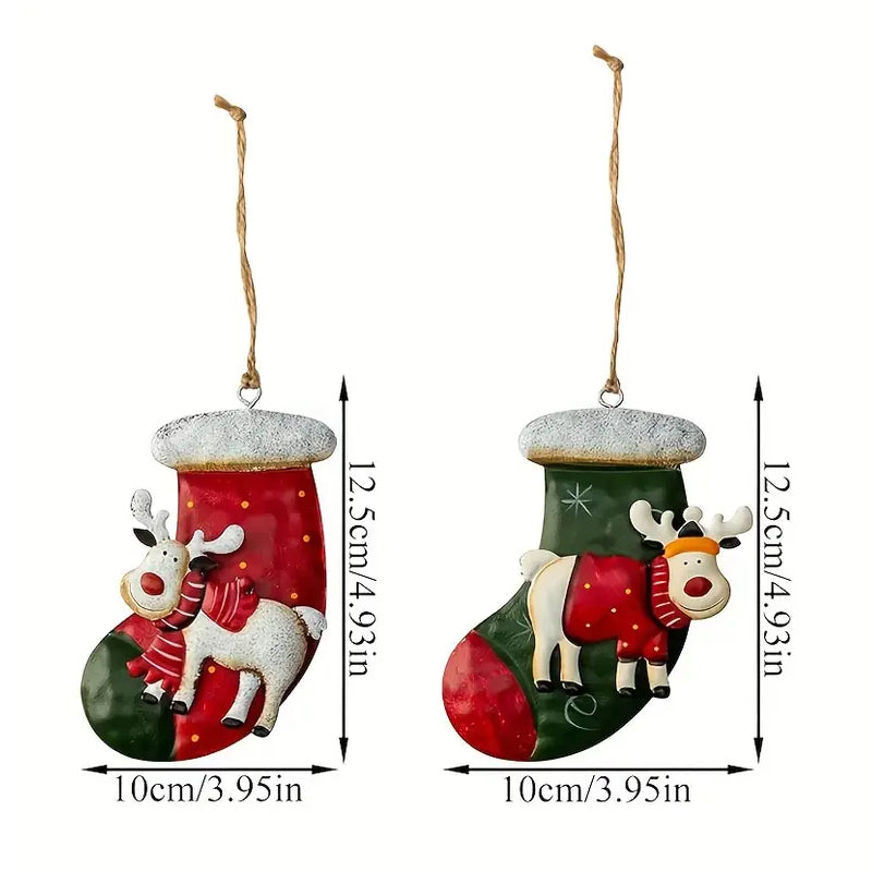 12-Pieces: Christmas Tree Colorful Resin Elk Pendant Decoration