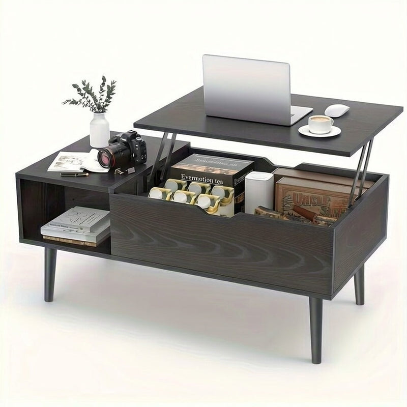 Lift Top Coffee Table with Storage, Wooden Living Room Center Table