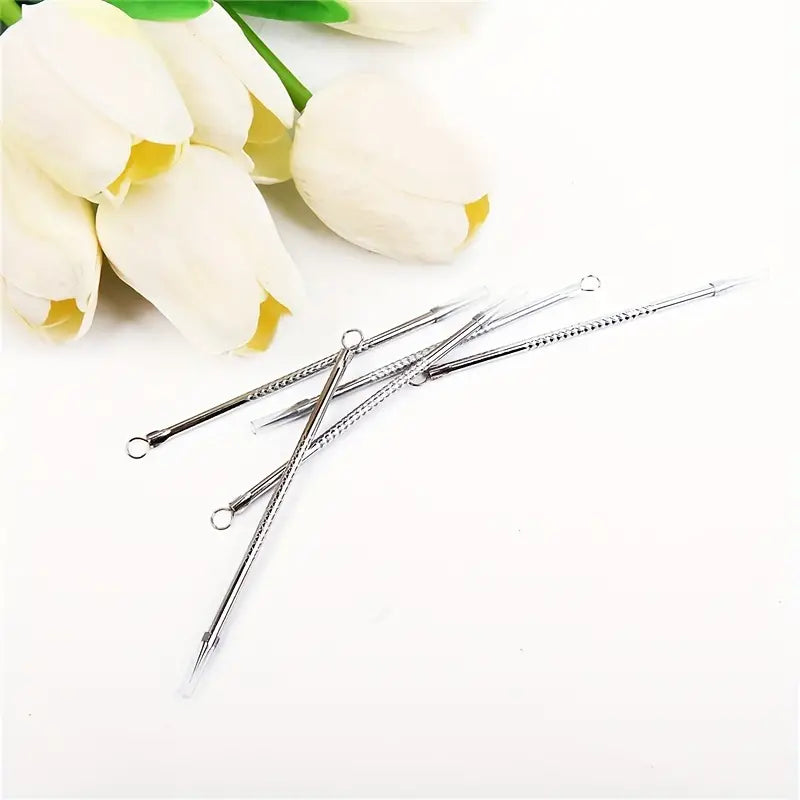 Stainless Steel Pimple Extractor Blackhead Removal Tool For Blemish Whitehead Popping Acne