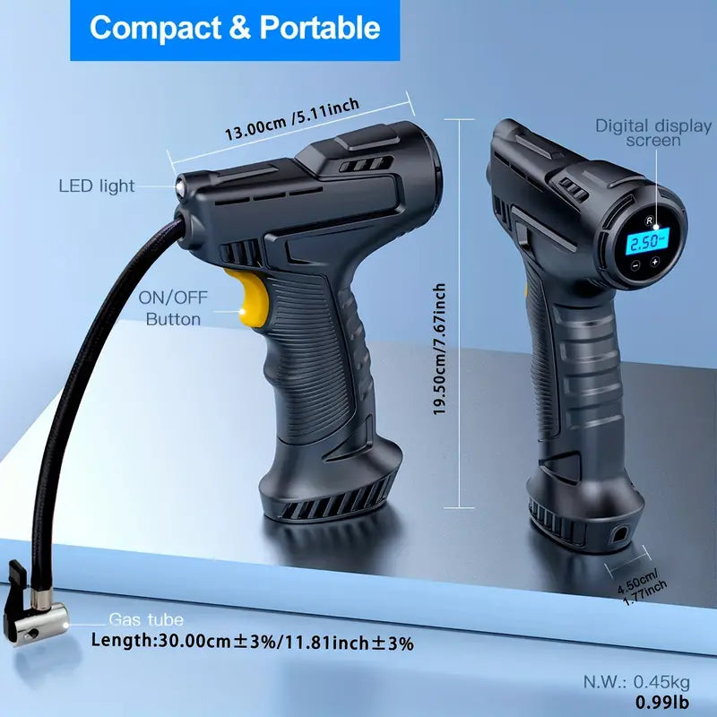 Portable Digital Tire Inflator with LED Light