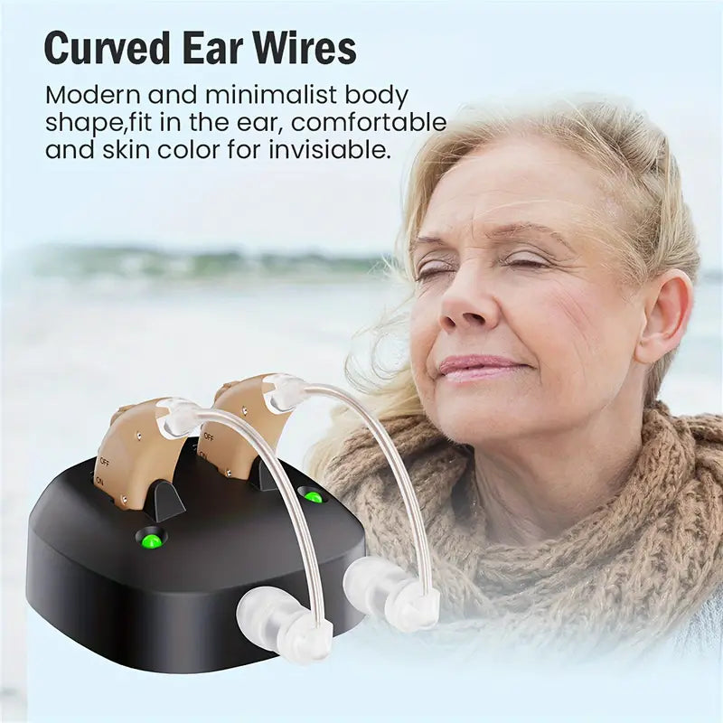 True Hearing Aids (Not Amplifier) for Seniors Rechargeable with Charging Dock