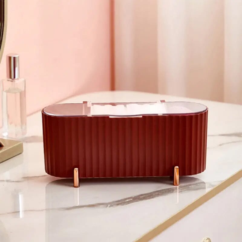 3 Compartments Cotton Swab Storage Box Closet & Storage Red - DailySale