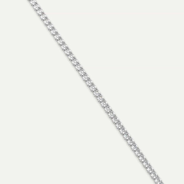 3 Ct TW Round-Cut Natural Diamond Tennis Bracelet 7" 14K White Gold Bracelets - DailySale