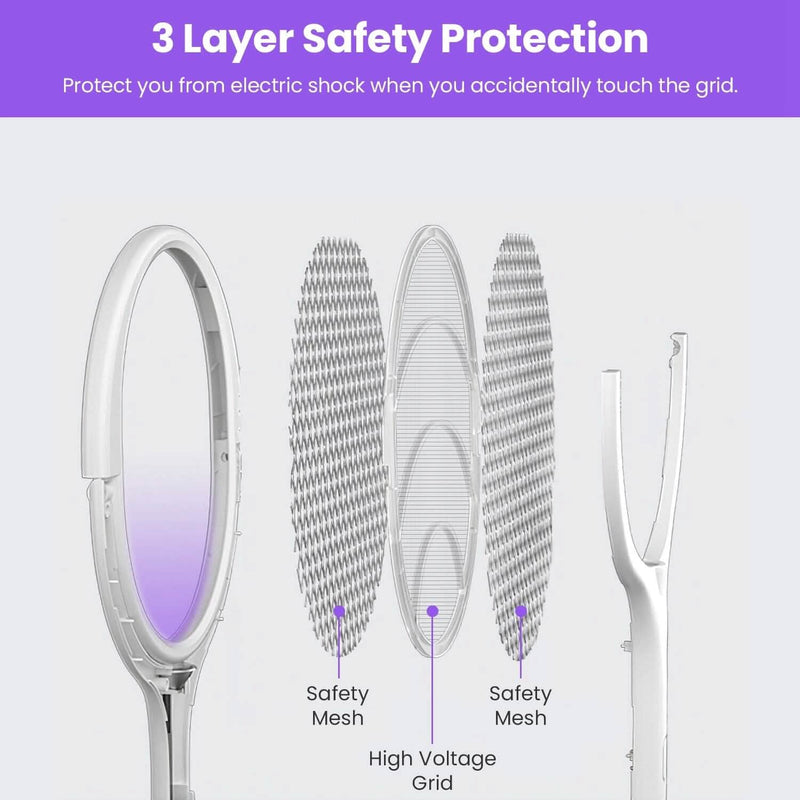 3-in-1 90º Rotating Electric Bug Zapper Racket Pest Control - DailySale