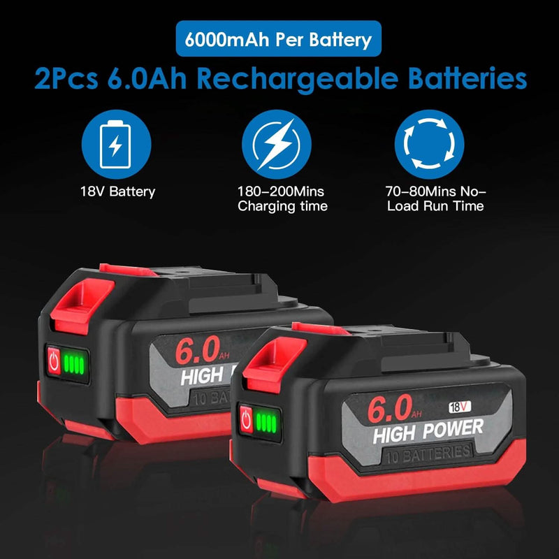 3-In-1 Cordless Electric Impact Wrench Drill Screwdriver with Brushless Motor Max 3450RPM Variable Speed Home Improvement - DailySale