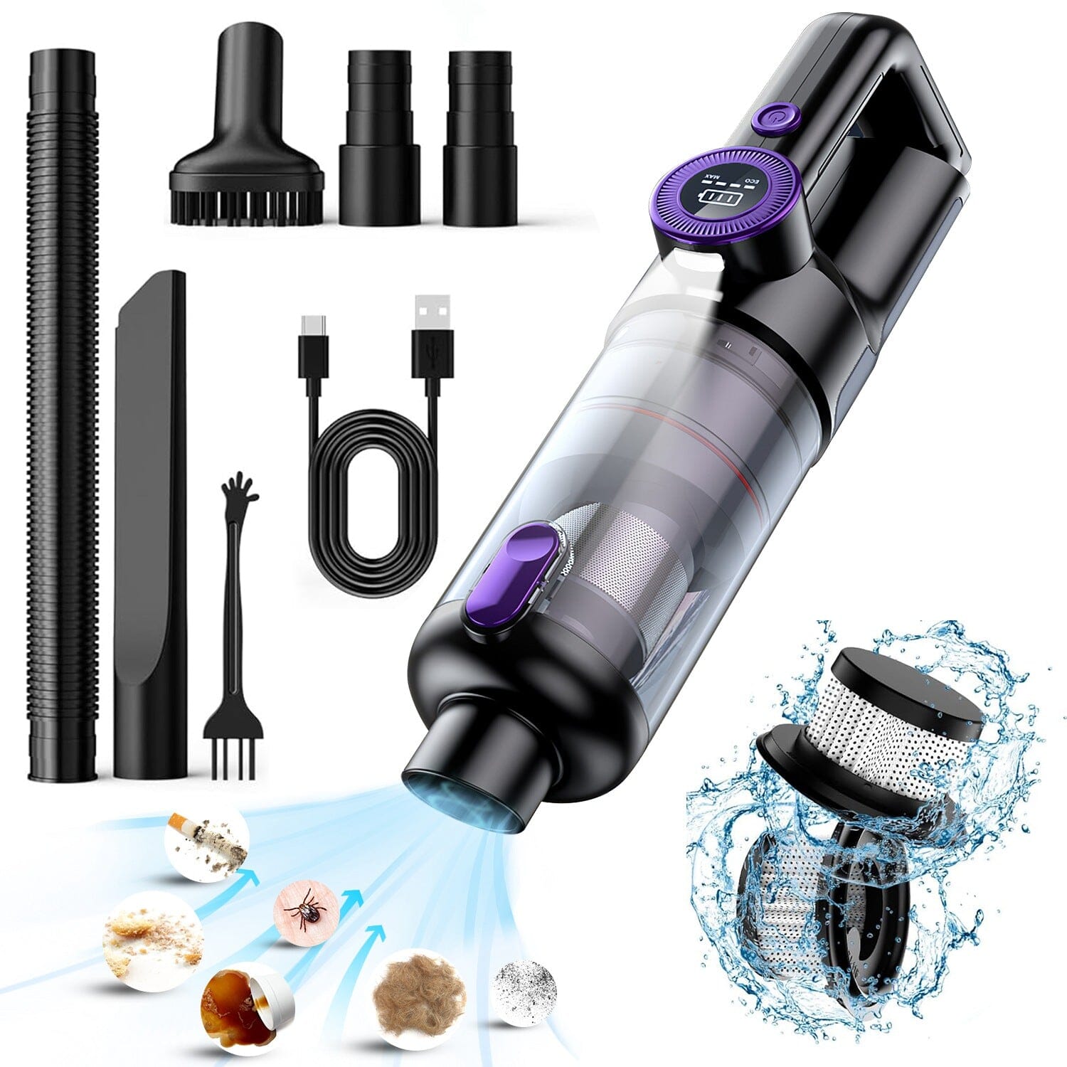 3-in-1 Handheld Cordless Car Vacuum Cleaner Automotive - DailySale