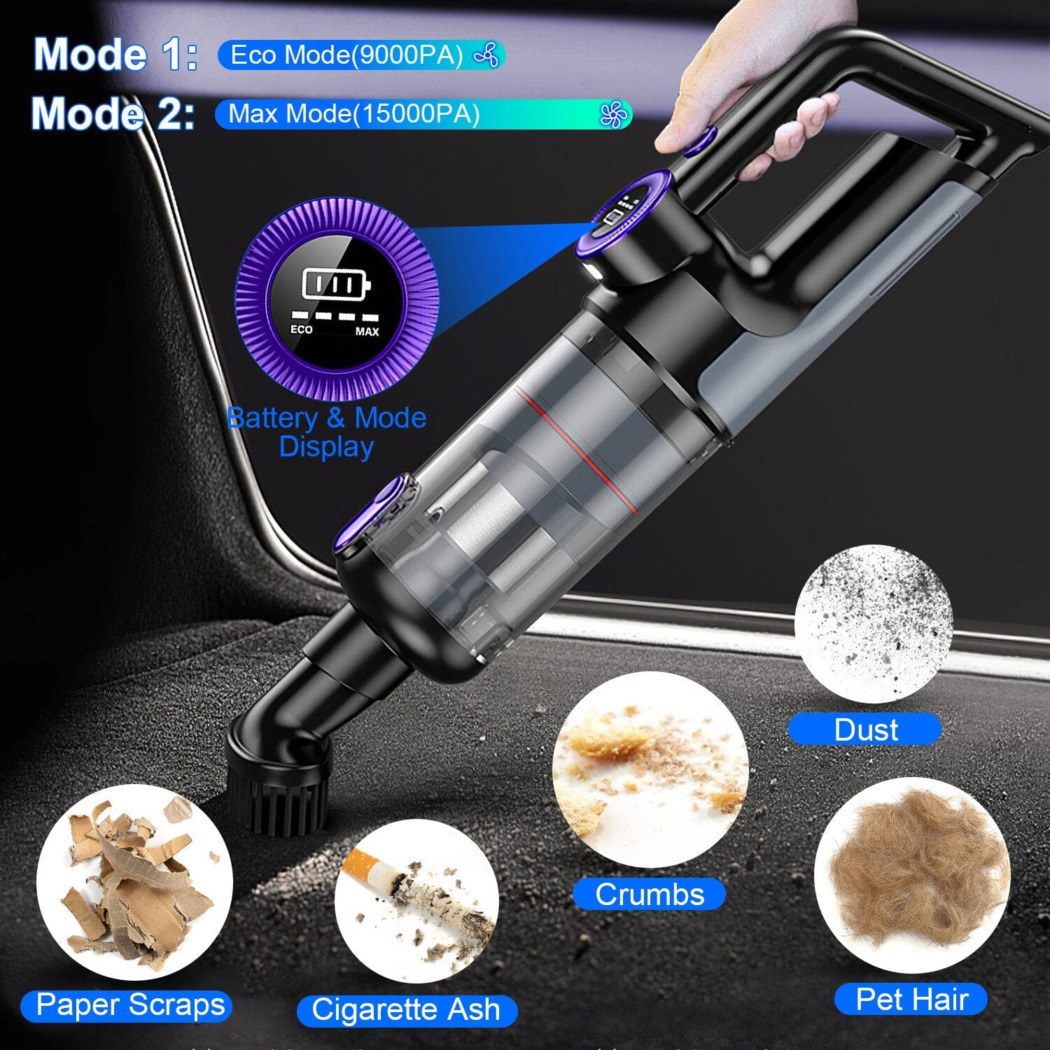 3-in-1 Handheld Cordless Car Vacuum Cleaner Automotive - DailySale