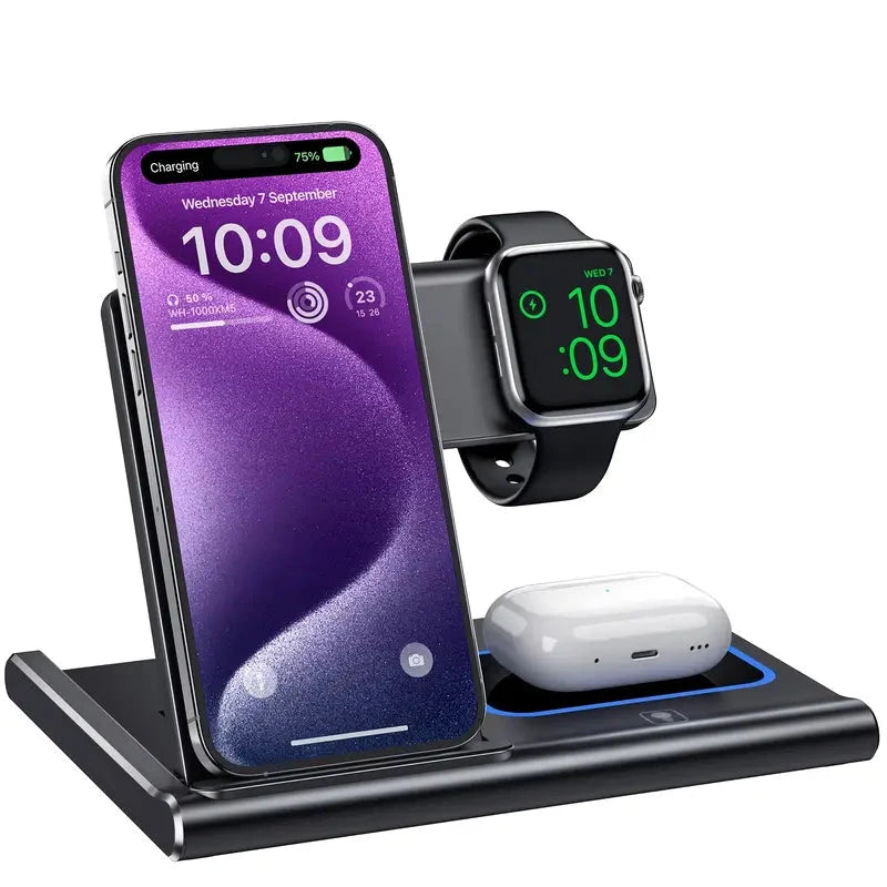 3-in-1 Multifunctional Convenient Wireless Charging Station Mobile Accessories - DailySale