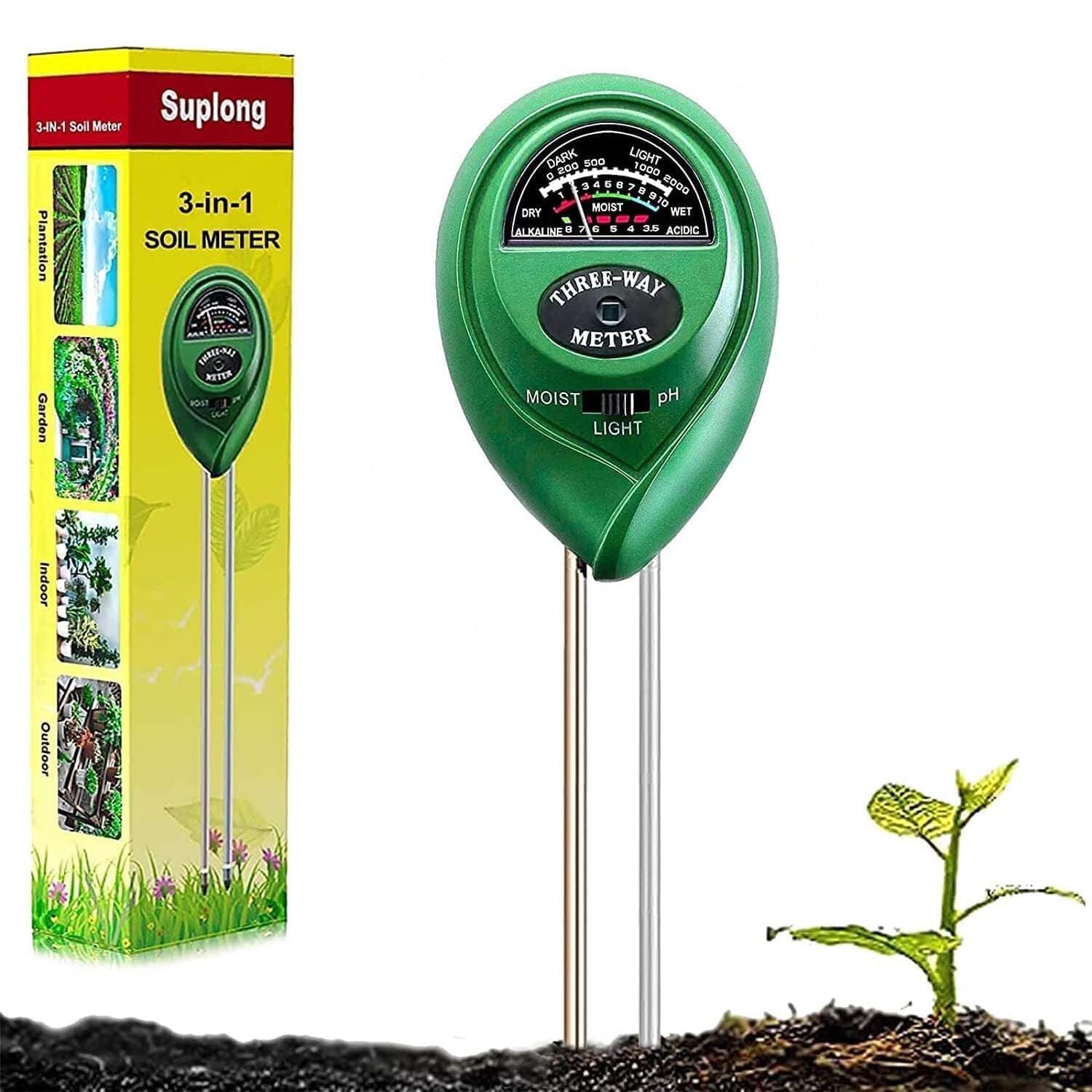 3-in-1 Soil Moisture Meter Probe Tester pH/Light for Plants Garden & Patio - DailySale