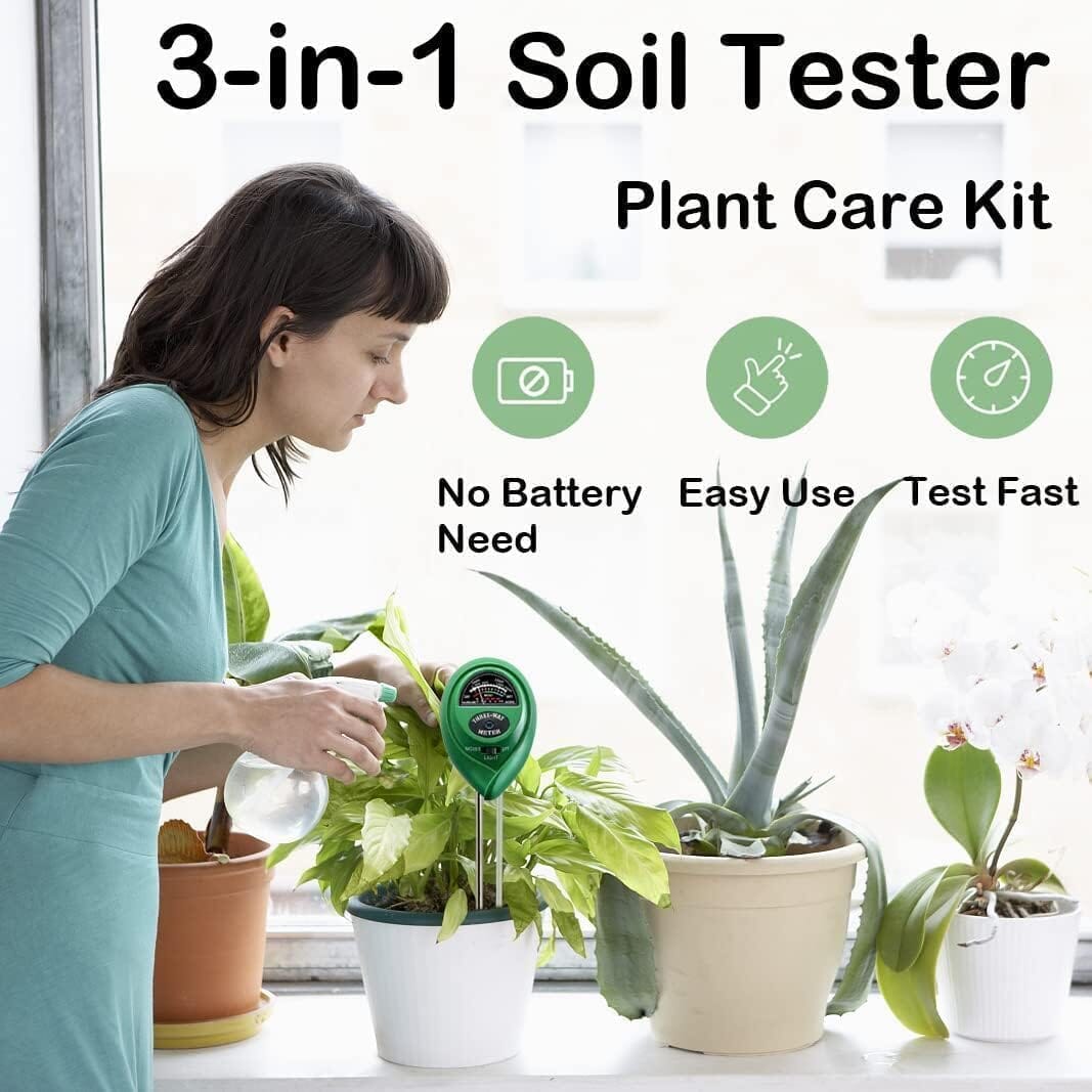 3-in-1 Soil Moisture Meter Probe Tester pH/Light for Plants Garden & Patio - DailySale