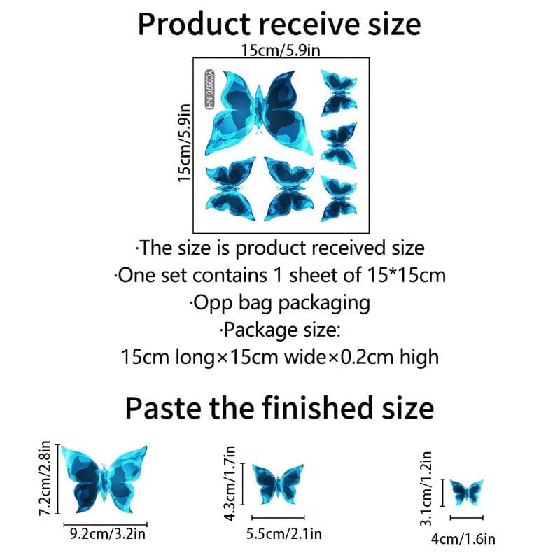 3-Pack: Glow In the Dark Butterfly Wall Stickers Furniture & Decor - DailySale