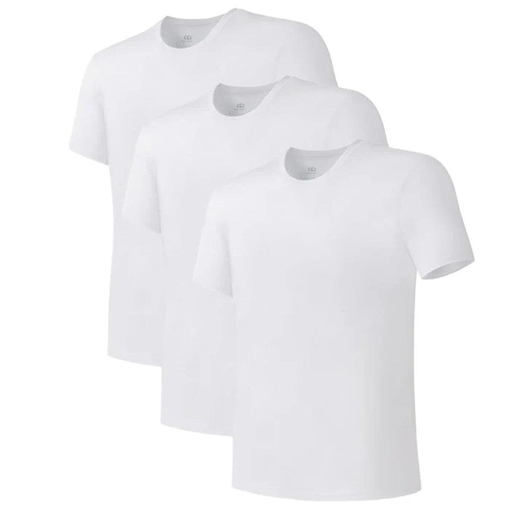 3-Pack: H.O.D. Men's 100% Cotton Crew Neck Short Sleeve T-Shirts Men's Tops White S - DailySale