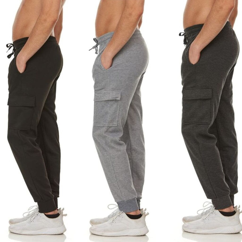 3-Pack: Men's Jogger Pants with Cargo Pockets Men's Bottoms M - DailySale