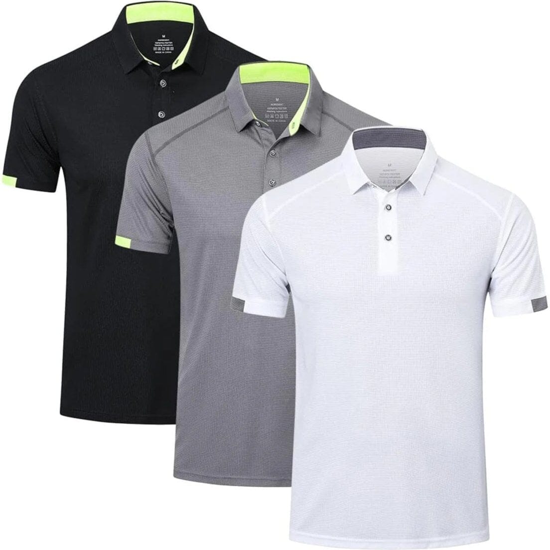 3-Pack: Men's Short Sleeve Breathable Quick Dry Golf Polo Shirts Men's Tops S - DailySale