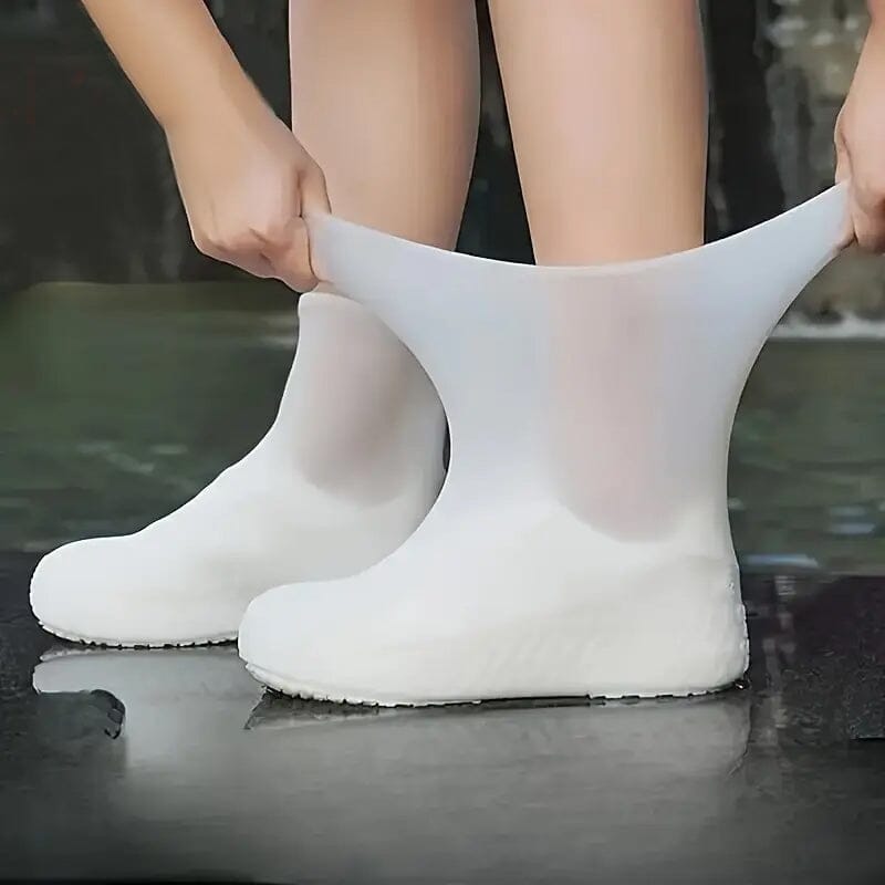 3-Pairs: Outdoor Latex Rain Boots Waterproof Shoe Cover - White Women's Shoes & Accessories - DailySale