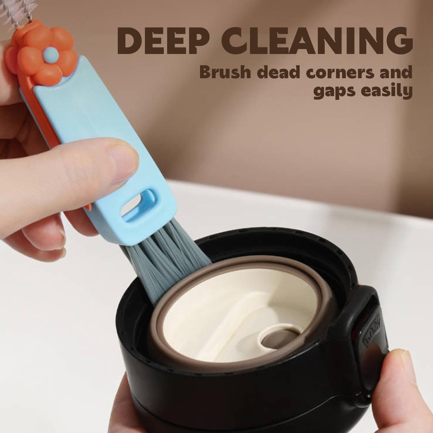 3-Piece: 3-in-1 Petal Cup Lid Cleaning Brush Kitchen Tools & Gadgets - DailySale