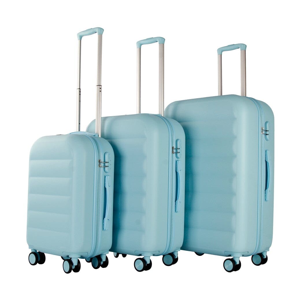 3-Piece: Lior Luggage Set with TSA Locks, Expandable, and Friction-Resistant - Includes 20", 24" & 28" Spinner Suitcases Bags & Travel Blue - DailySale