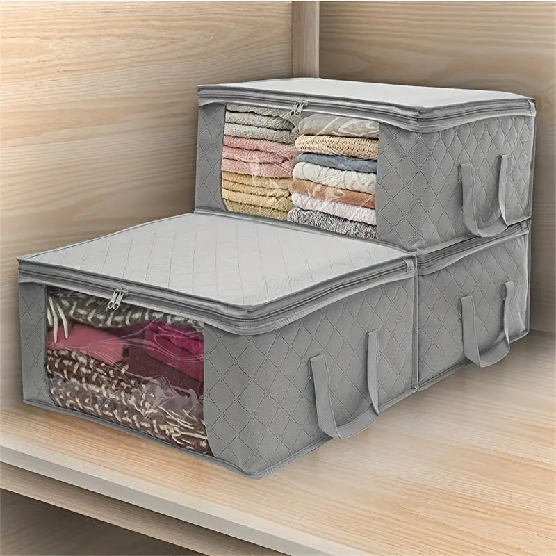 3-Piece Set: Foldable Storage Bags - Large Capacity Clothes Storage Containers Closet & Storage - DailySale