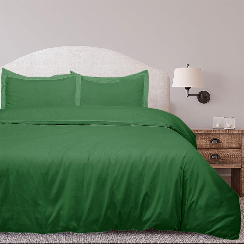 3-Piece Set: Royal Linens Double Brushed Full Duvet Covers With Zipper Closure Bedding Twin Hunter Green - DailySale