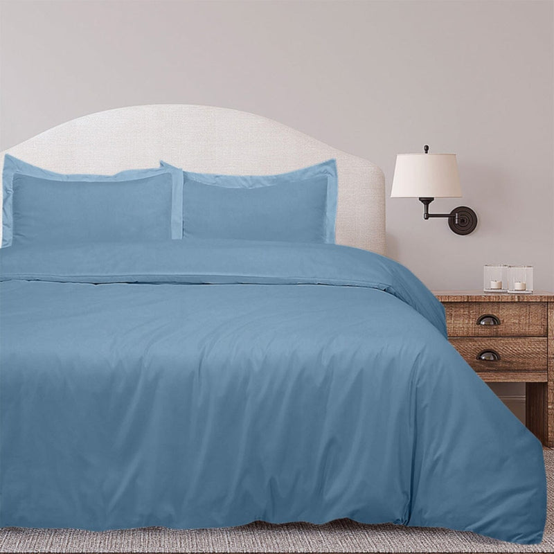 3-Piece Set: Royal Linens Double Brushed Full Duvet Covers With Zipper Closure Bedding Twin Lake Blue - DailySale