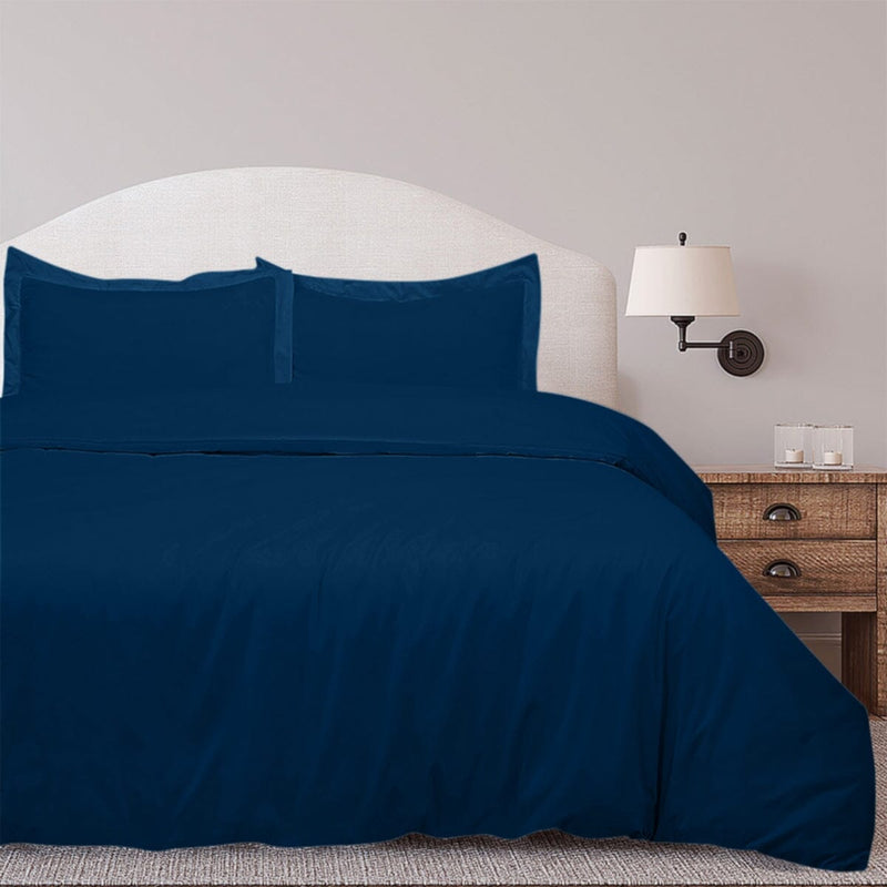 3-Piece Set: Royal Linens Double Brushed Full Duvet Covers With Zipper Closure Bedding Twin Navy - DailySale