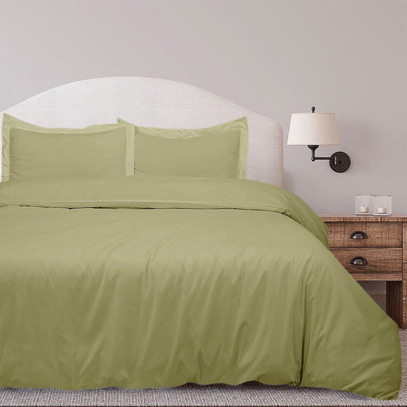 3-Piece Set: Royal Linens Double Brushed Full Duvet Covers With Zipper Closure Bedding Twin Sage Green - DailySale