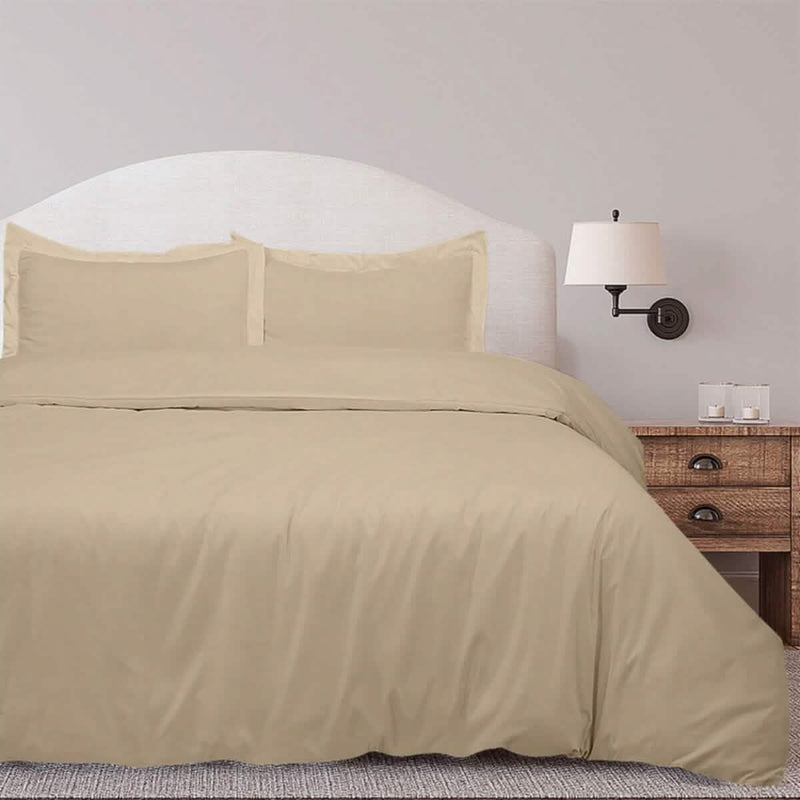 3-Piece Set: Royal Linens Double Brushed Full Duvet Covers With Zipper Closure Bedding Twin Sand - DailySale