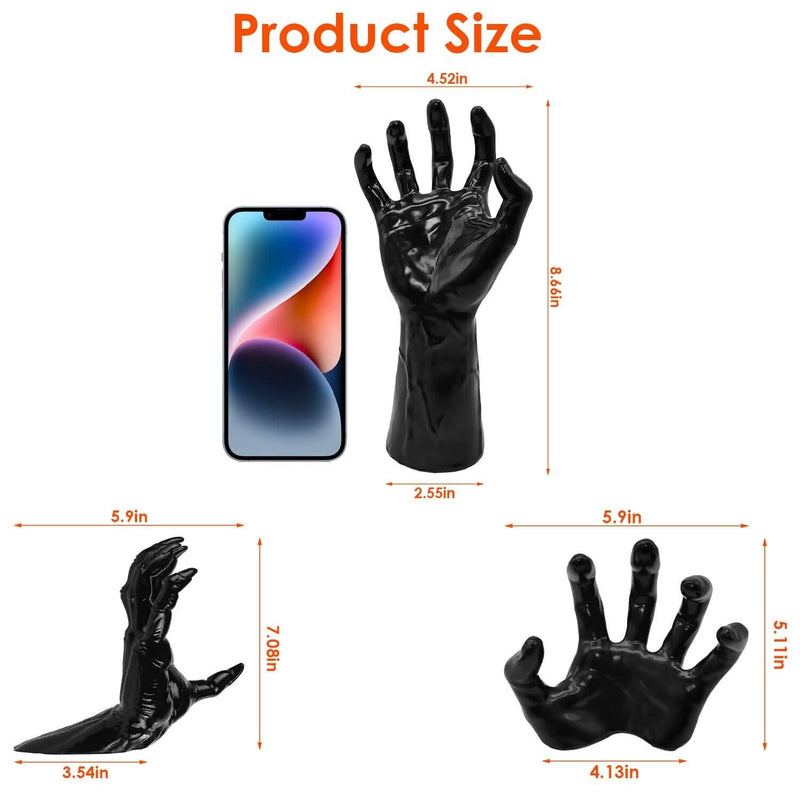 3-Pieces: Creepy Reaching Hands with Lighted Candles Wall Mounted Holiday Decor & Apparel - DailySale