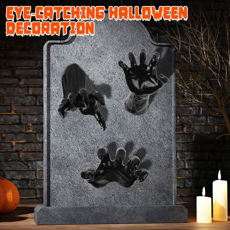 3-Pieces: Creepy Reaching Hands with Lighted Candles Wall Mounted Holiday Decor & Apparel - DailySale
