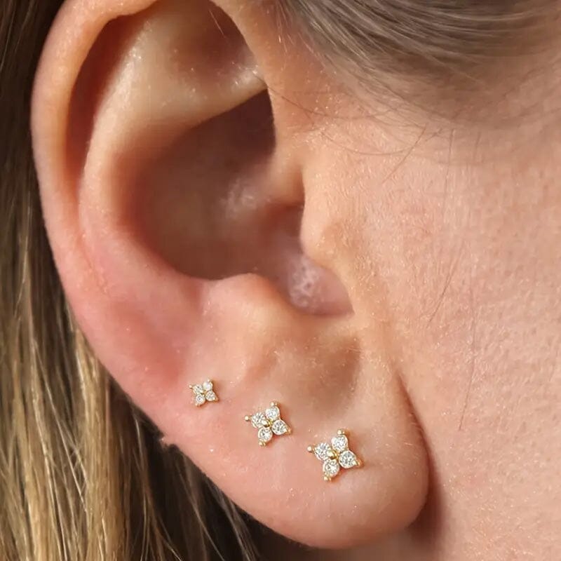 3-Pieces: Elegant Floral Stud Earrings Set Earrings - DailySale