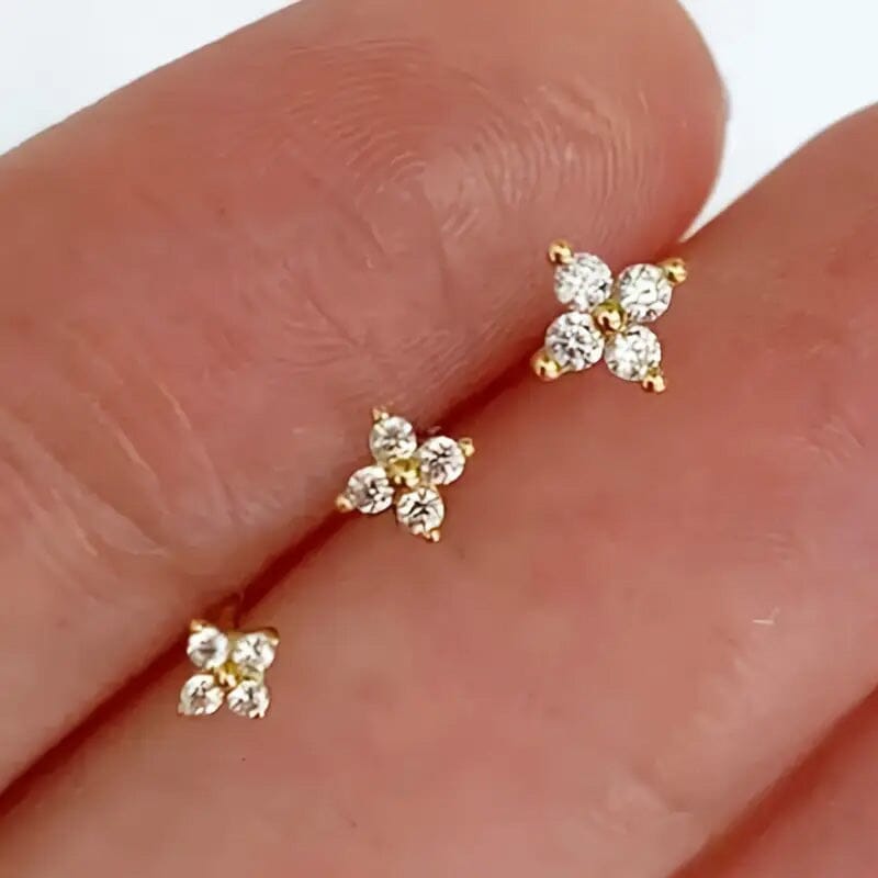 3-Pieces: Elegant Floral Stud Earrings Set Earrings - DailySale