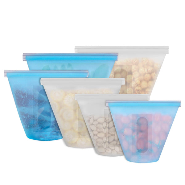3-Pieces: Silicone Food Storage Bags Reusable Leakproof Food Container Set with 3 Seals Kitchen Storage - DailySale