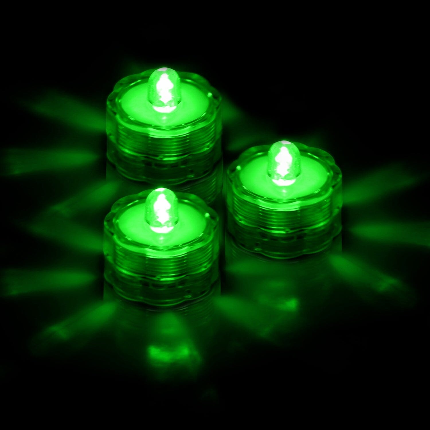 3-Pieces: Submersible LED Tea Lights Waterproof Candle Lights Indoor Lighting Green - DailySale