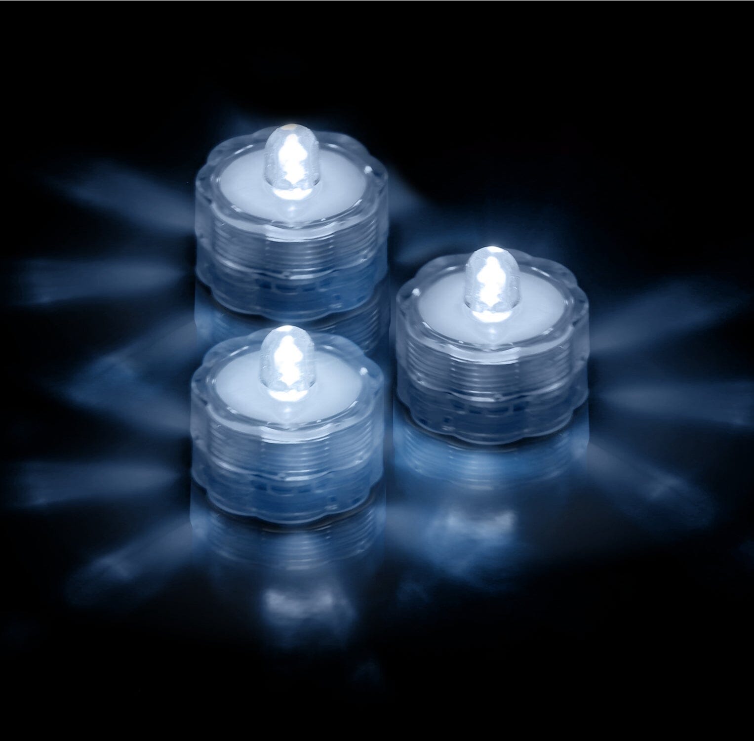 3-Pieces: Submersible LED Tea Lights Waterproof Candle Lights Indoor Lighting White - DailySale