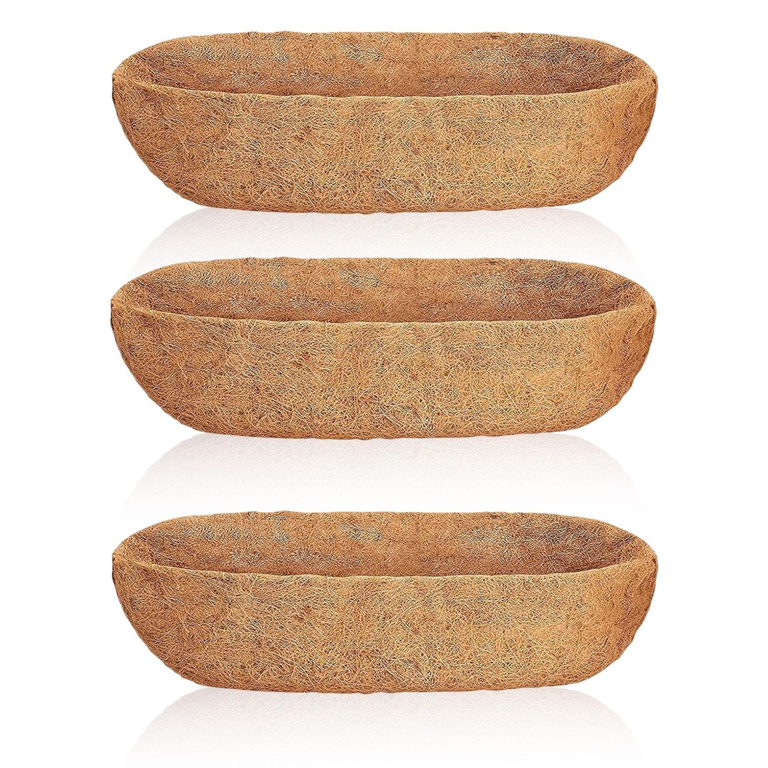 3-Pieces: Trough Coco Basket Half Moon Planter Replacement Garden & Patio - DailySale