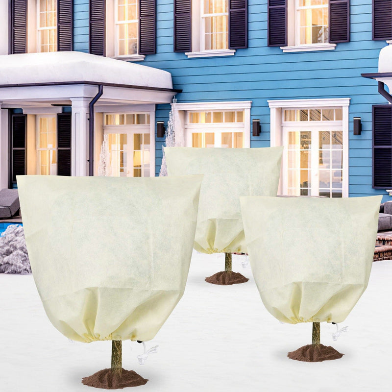 3-Pieces: Winter Plant Cover Bags with Drawstring Garden & Patio - DailySale
