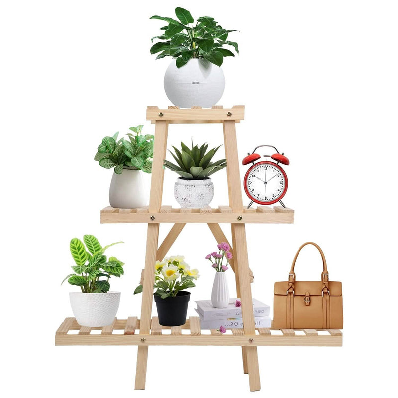 3-Tier Potted Flower Shelf Multi-tier Flower Pot Rack Holder Triangle Ladder Garden & Patio - DailySale