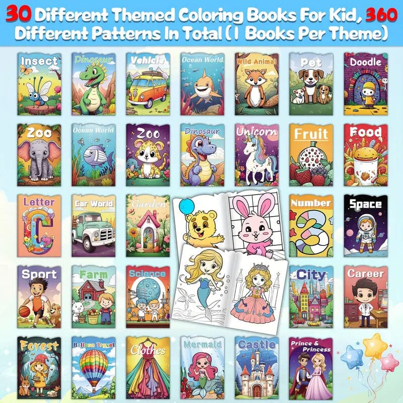 30-Pack: Children's Mini Coloring Book Set Arts & Crafts - DailySale