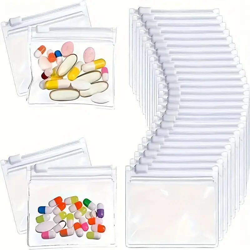 30-Pieces: Reusable Medicine Pill Bag Set Wellness - DailySale