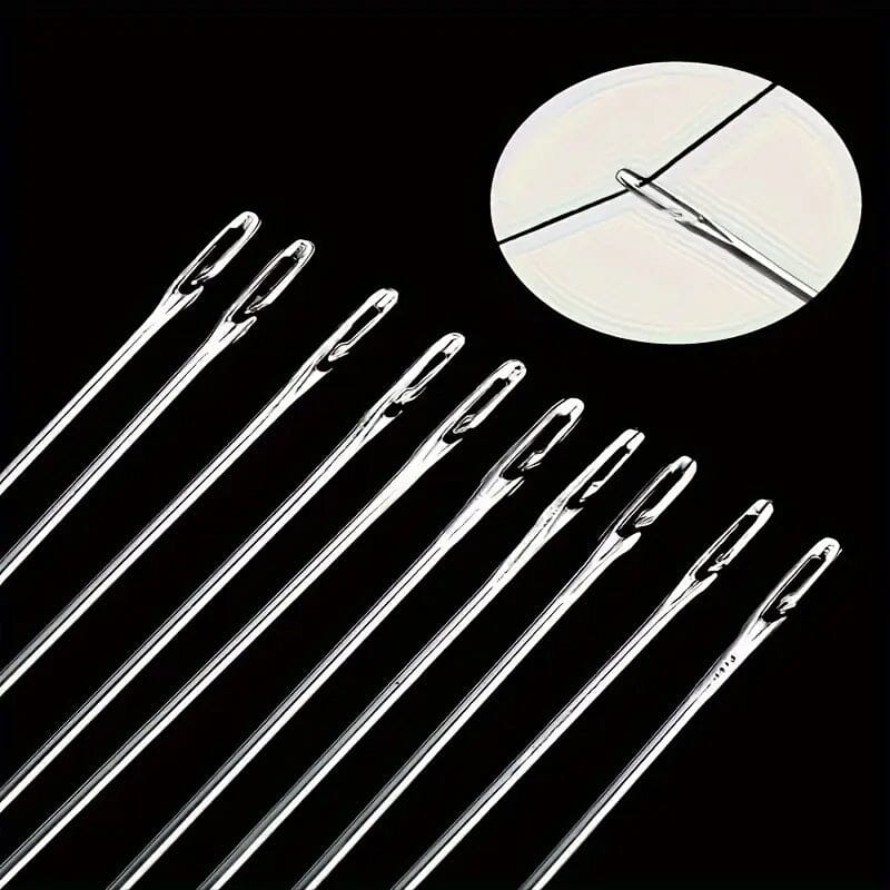 30-Pieces: Self-Threading Random Sizes Needles with Wooden Storage Tube Arts & Crafts - DailySale