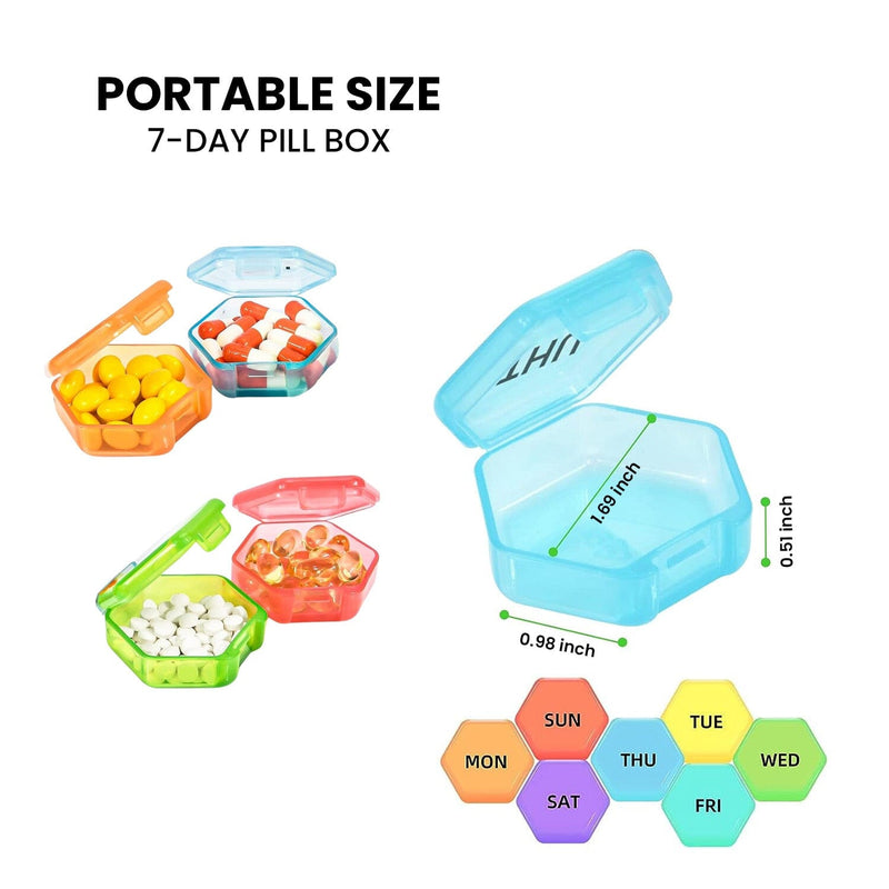 Dimensions of individual pill boxes in 32-Piece Monthly Pill, Medicine And Vitamin Organizer With Tray