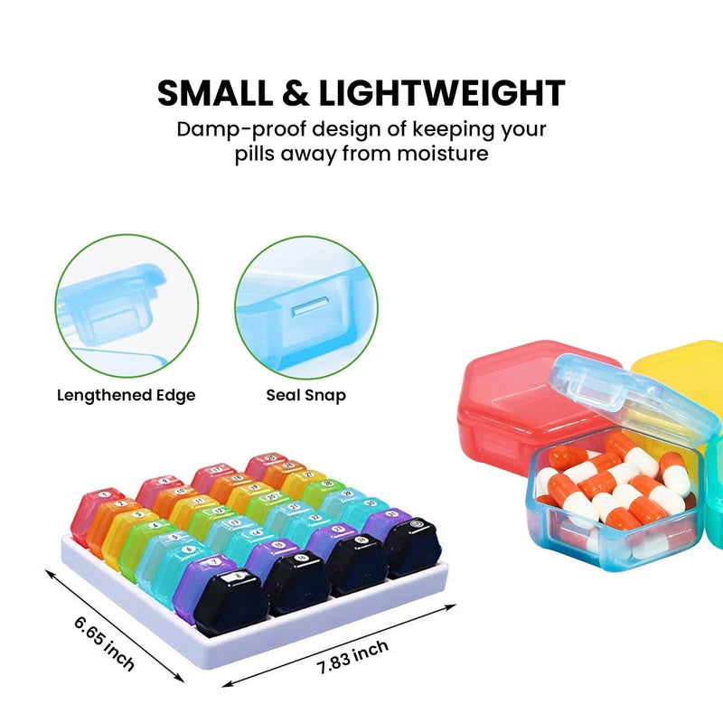 Dimensions of pill box tray of 32-Piece Monthly Pill, Medicine And Vitamin Organizer