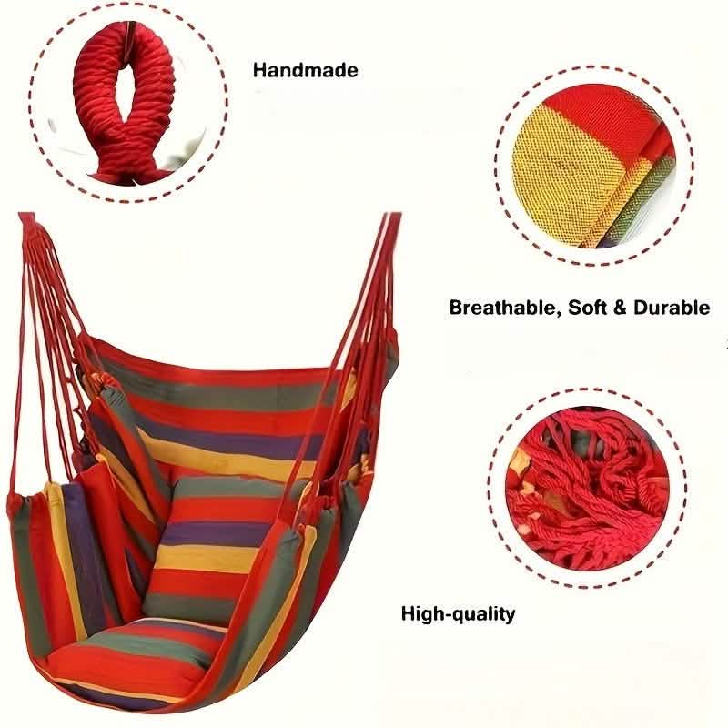 Hammock Chair Canvas – Portable Colorful Stripe Indoor Swing