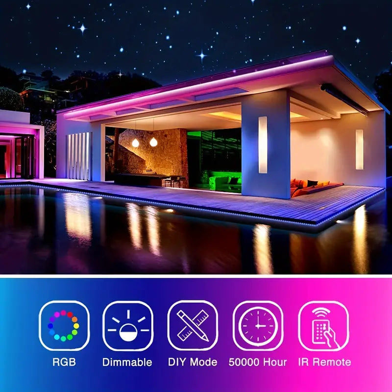 33Ft LED Strip Lights with IR 44 Key Remote Indoor Lighting - DailySale