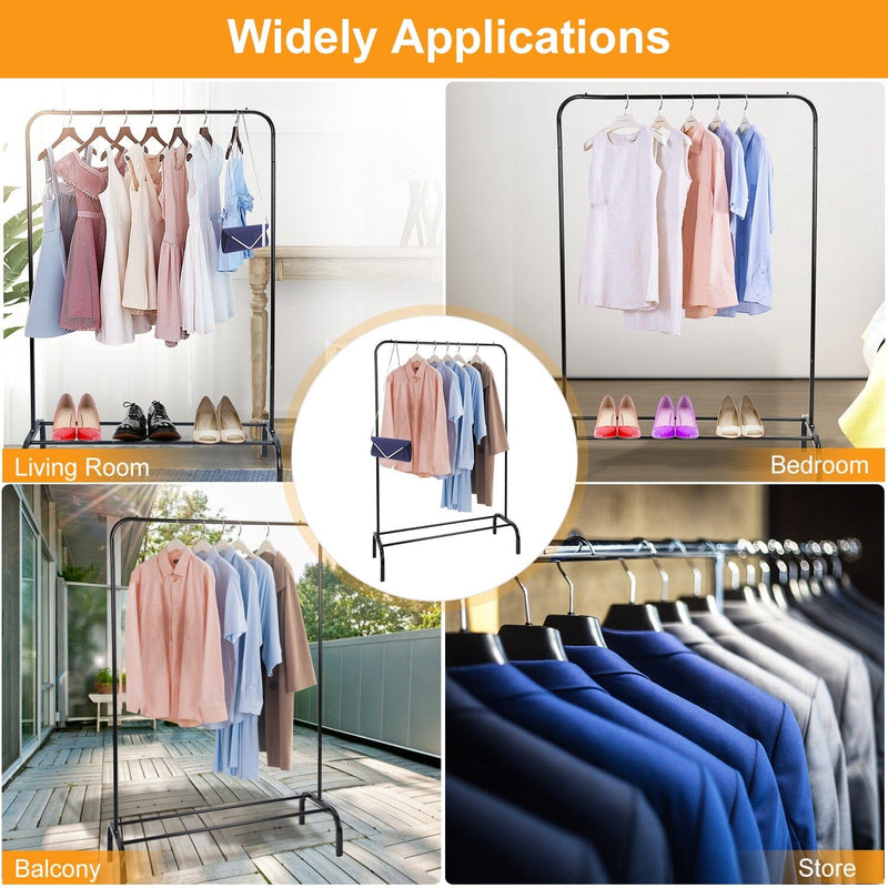 33Lbs Loading Garment Racks Freestanding with Bottom Shelf Closet & Storage - DailySale